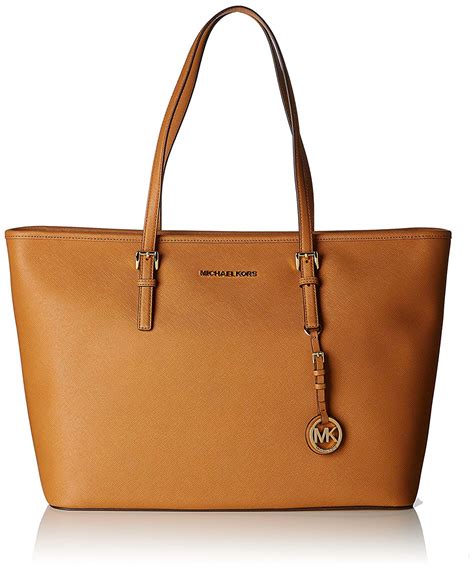 brown michael kors jet set tote|Michael Kors jet set saffiano.